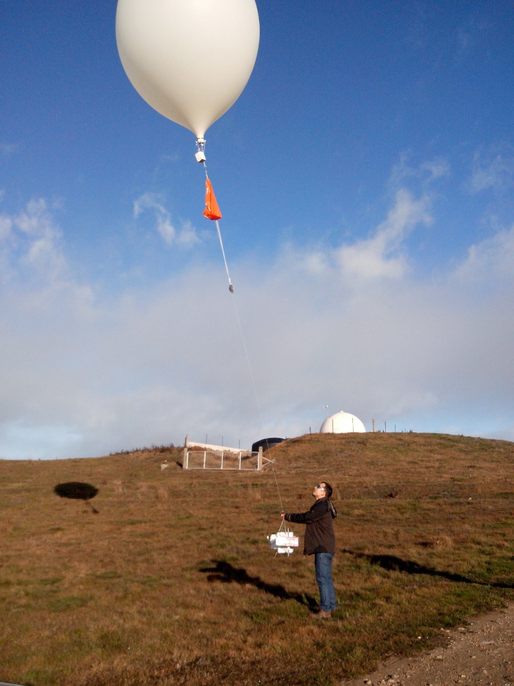 Radiosonde balloon launch