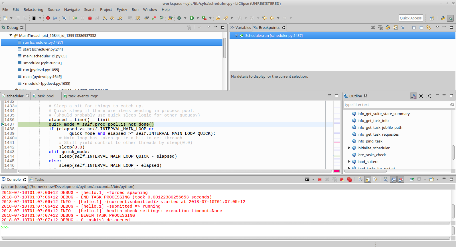 A screen shot of Eclipse with source code