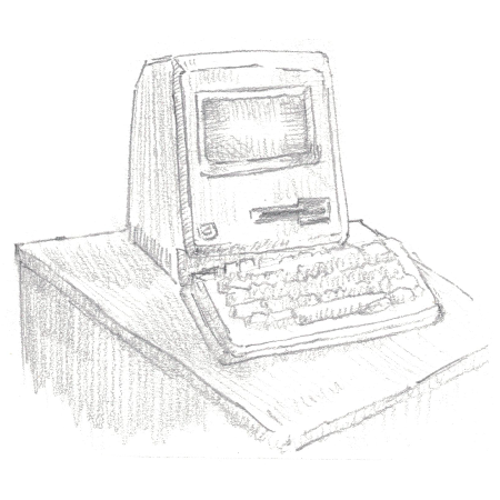 A 1984 Apple Macintosh drawing