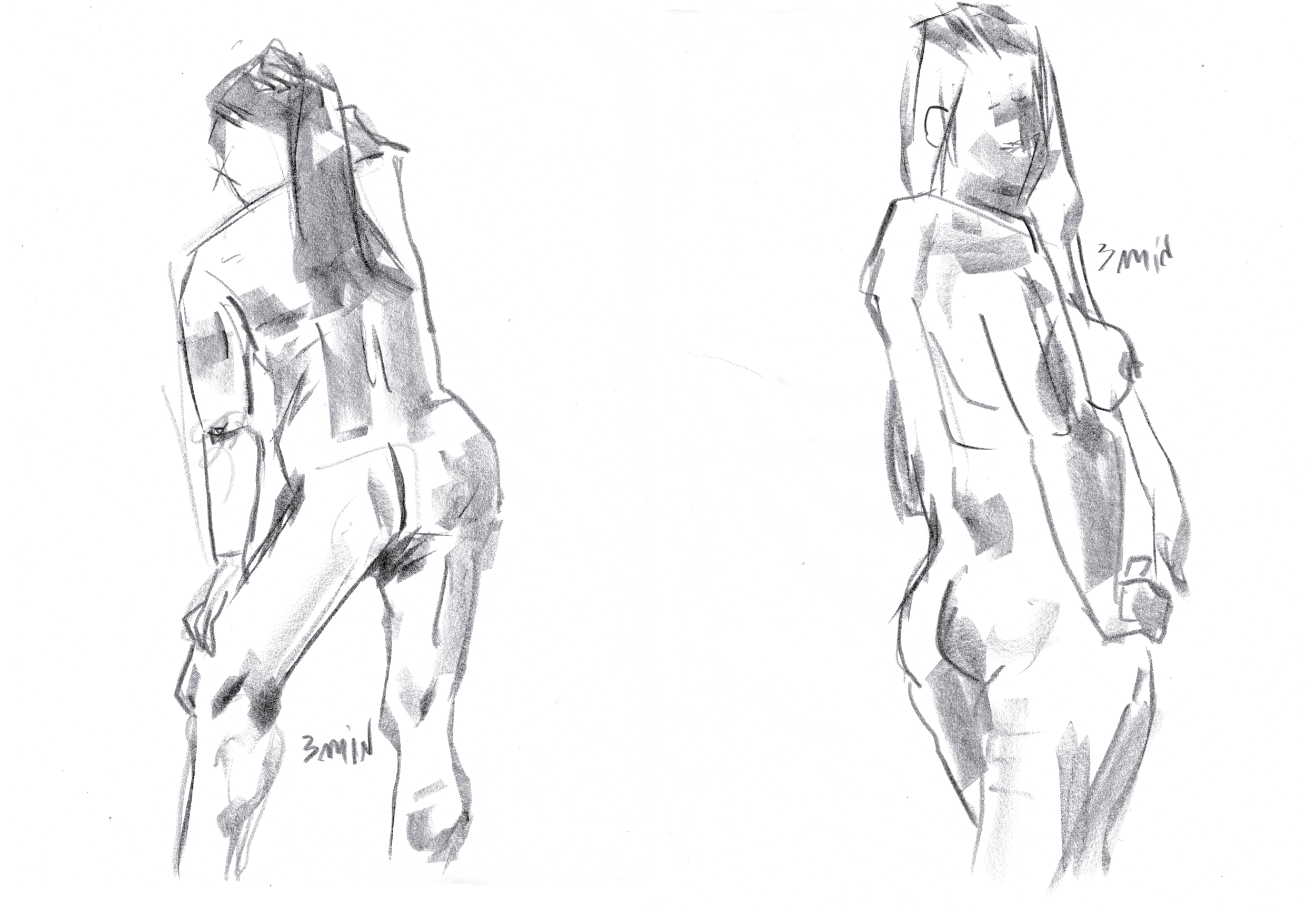 Figure drawing from life model