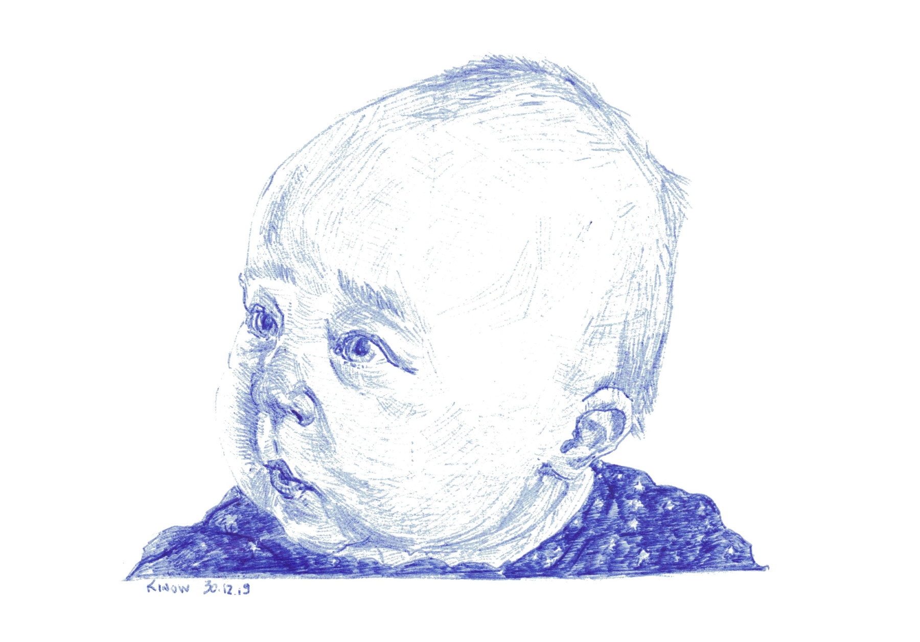 Baby. Ballpoint pen.